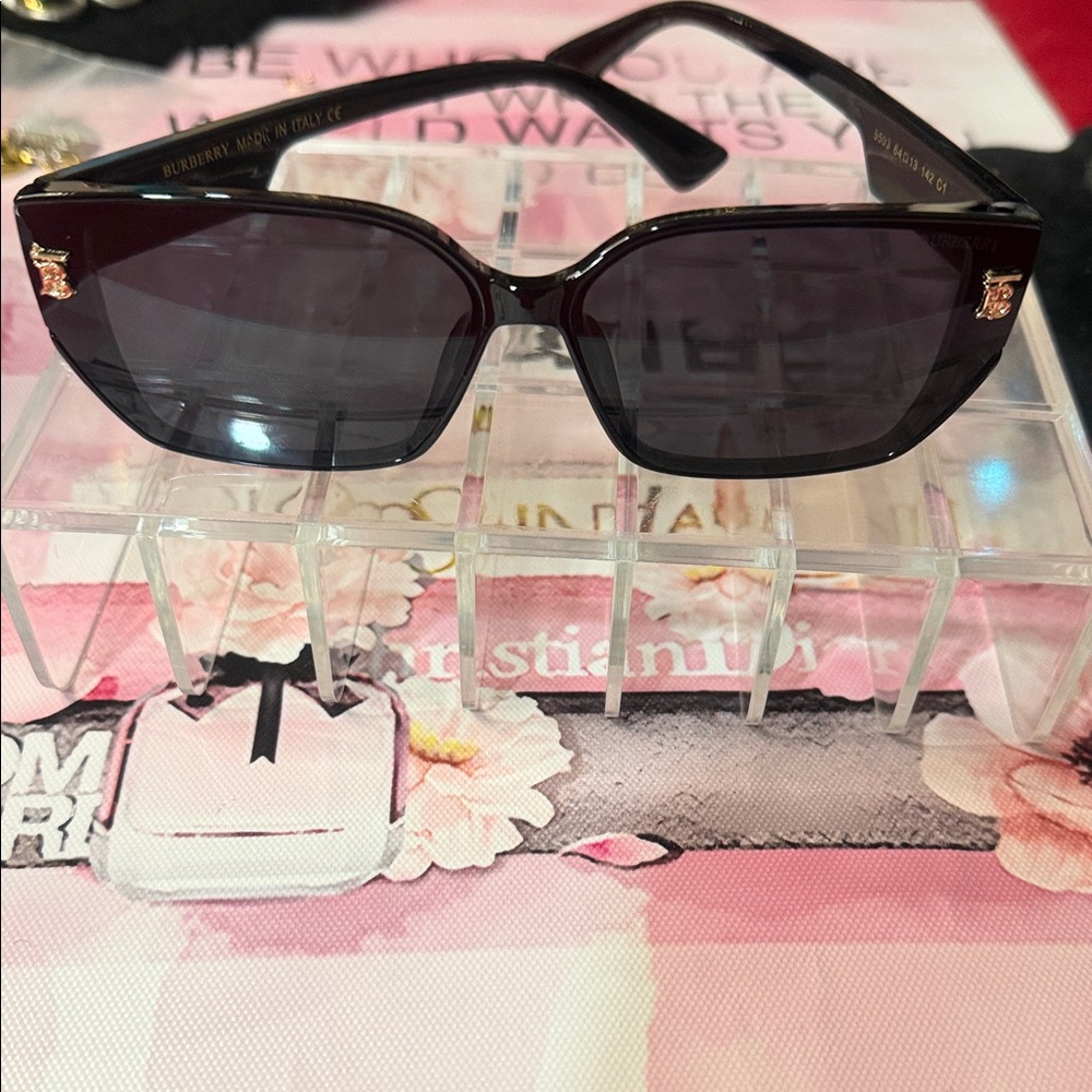 Black Dark Sunglasses with Gold Accents
